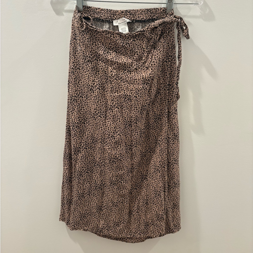 Leopard Print Wrap Skirt (Small)